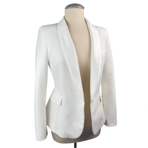 Zara White One Button Blazer Jacket - Made in Spain - Picture 4 of 9